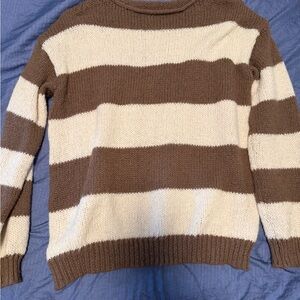 Striped Brown and Cream Women's Sweater